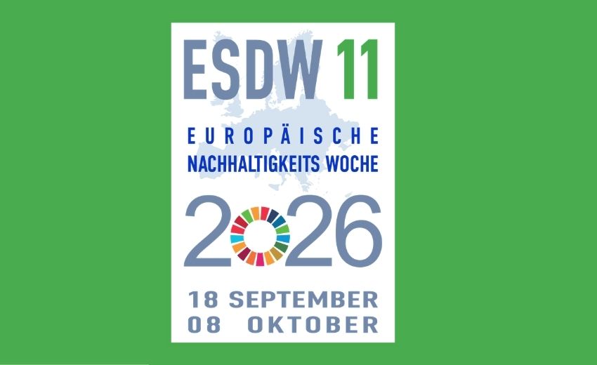 Bild zeigt Logo von ESDW; Bildtext: ESDW11 Europäische Nachhaltigkeitswoche 2026. 18. September - 08. Oktober